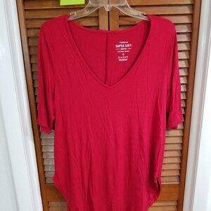 Torrid Super Soft Knit Red Tee, Size 0